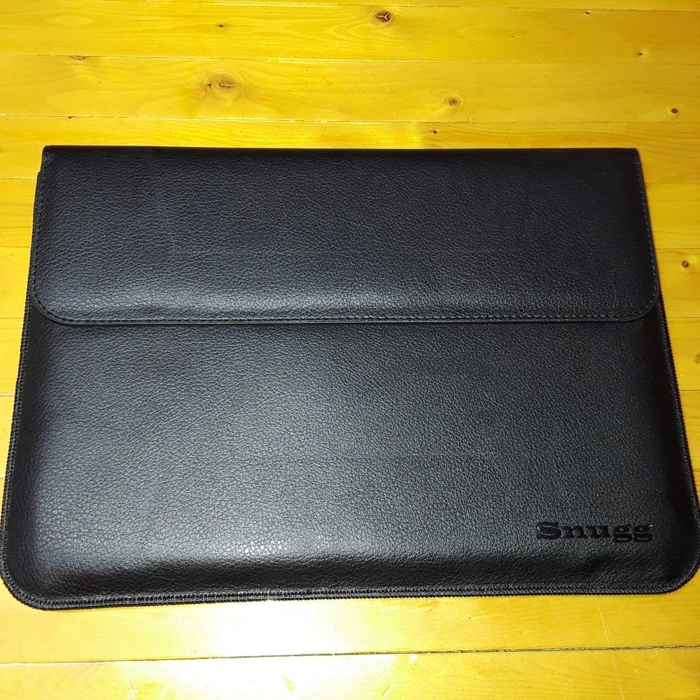 Microsoft Surface 3 Black Vegan Leather Laptop Sleeve Case View 2